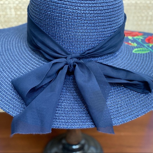 🌟3xHP🌟Glam Old Hollywood Rose Sequin Navy Hat - Picture 11 of 14